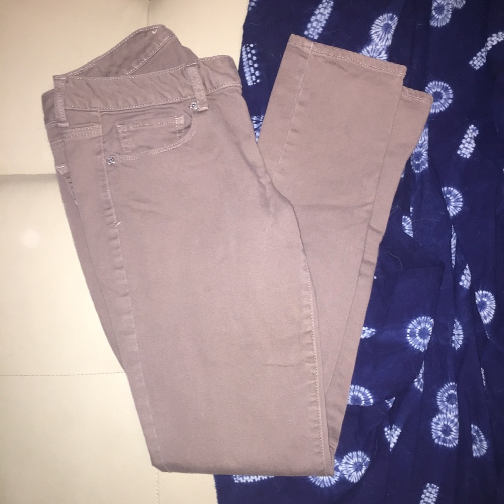 taupe american eagle skinny jeans